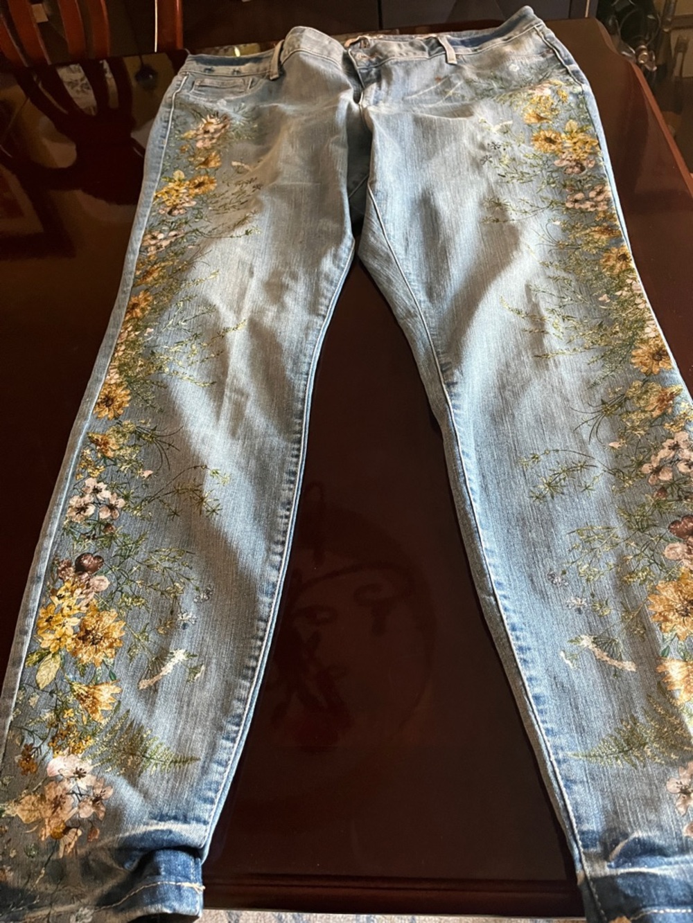 Jessica Simpson Light Blue denim Floral embellished Skinny Jeans